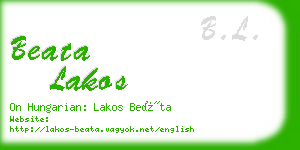 beata lakos business card